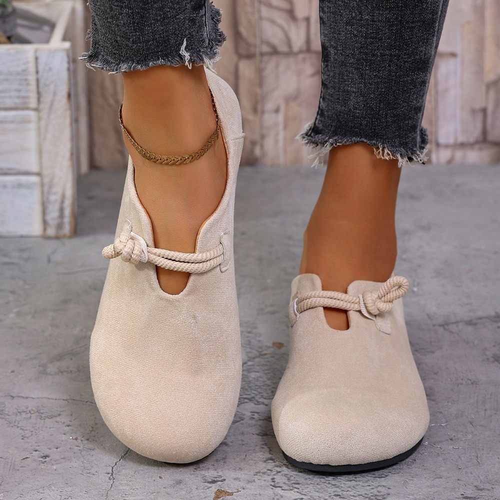 Women'S Shoes - Женские плоские лоферы с круглым носком,